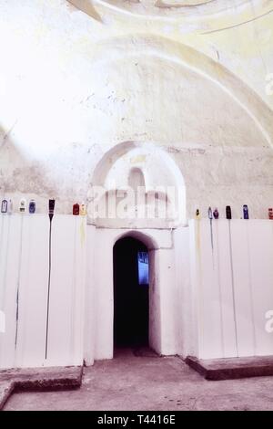 Contemporary art gallery in Chifte Ottoman Baths in Plovdiv, Bulgaria Stock Photo