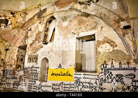 Contemporary art gallery in Chifte Ottoman Baths in Plovdiv, Bulgaria Stock Photo