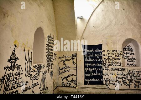 Contemporary art gallery in Chifte Ottoman Baths in Plovdiv, Bulgaria Stock Photo