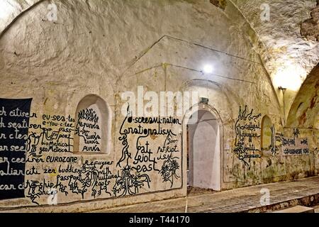 Contemporary art gallery in Chifte Ottoman Baths in Plovdiv, Bulgaria Stock Photo