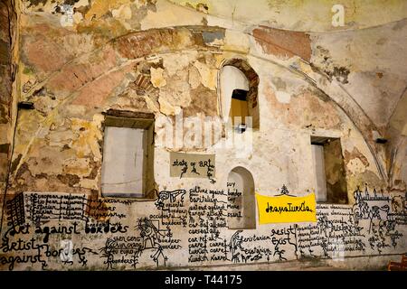 Contemporary art gallery in Chifte Ottoman Baths in Plovdiv, Bulgaria Stock Photo