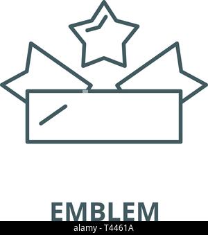 Emblem line icon, vector. Emblem outline sign, concept symbol, flat illustration Stock Vector