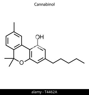 Skeletal formula of cannabinol. chemical molecule Stock Vector