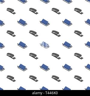 Seamless background from a set of office and school accessories, vector illustration. Stock Vector