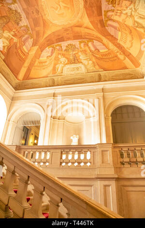 Staircase inside Ajuda National Palace, Lisbon, Portugal Stock Photo