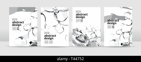 The abstract black and white bubble background. It can be used for posters, cards, flyers, brochures, magazines and any kind of cover Stock Vector