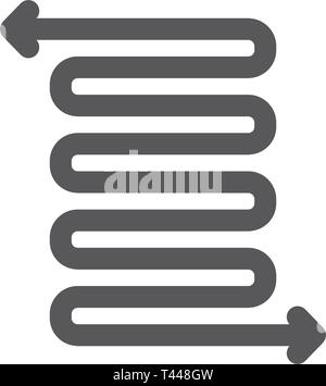 Detour, spring and flexibility line icon. Stock Vector