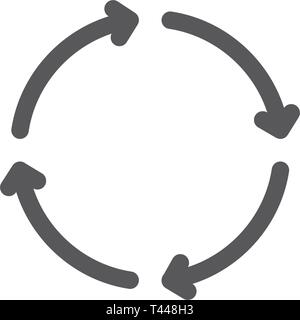 Reload and repeat line icon. Stock Vector