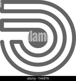 Wireless tag and RFID line icon. Stock Vector