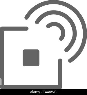 RFID tag and line icon. Stock Vector