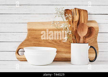 Kitchen Cooking Utensils And Cutting Boards Isolated On White Background  Stock Photo - Download Image Now - iStock