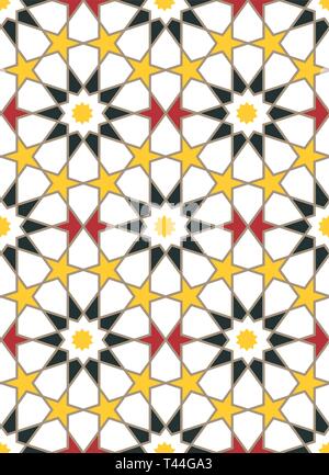 Moroccan style mosaic ornament. Seamless mosaic tile pattern Stock Vector