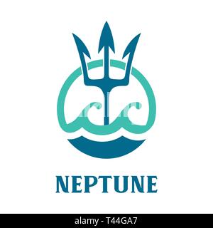 Vector image of Neptune's Trident. Neptune template logo design. Stock Vector