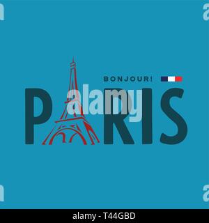 Vector image of the Eiffel Tower - the main symbol of Paris. Stock Vector