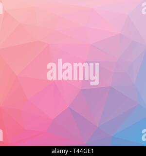 Abstract triangle background in pink-blue tones. Polygonal gradient vector texture Stock Vector