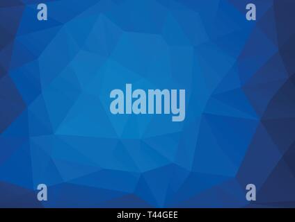 Abstract triangle background in deep blue tones. Polygonal gradient vector texture Stock Vector