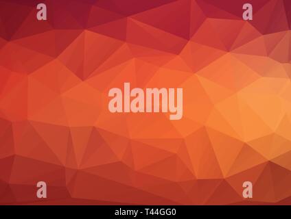 Abstract triangle background in golden red tones. Polygonal gradient vector texture Stock Vector