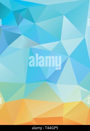 Summer vector gradient background. Polygonal background in summer colors. Stock Vector