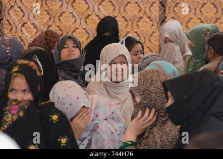 QUETTA-PAKISTAN, April 13, 2019: members of Hazara Community are setting on National Highway N-25 during the protest against the terrorist attack Targ Stock Photo