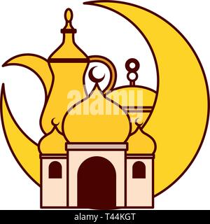 taj mahal half moon Stock Vector