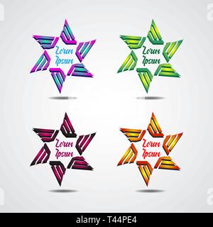 Set of greet card vector template. Symbol or logo template Stock Vector