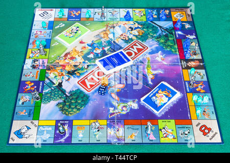 MOSCOW, RUSSIA - APRIL 3, 2019: playfield of Monopoly game, Disney