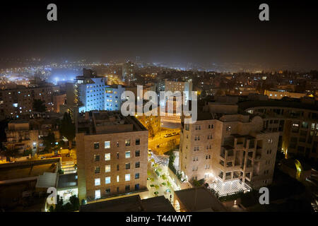 Jerusalem at night, Israel. Cityscape view from above Stock Photo