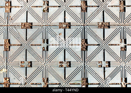 patterned tiles on the ground. laying the sidewalk. background. texture Stock Photo