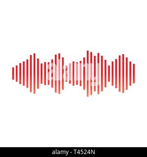 sound wave icon. Vector illustration, flat design. Stock Vector