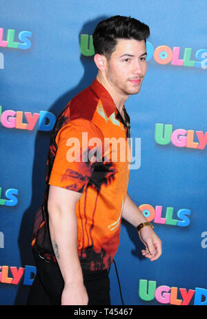 Los Angeles, California, USA 13th April 2019  Singer Nick Jonas attends Uglydolls LA Photocall on April 3, 2019 at the Four Seasons Hotel in Los Angeles, California, USA. Credit: Barry King/Alamy Live News Stock Photo