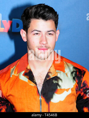 Los Angeles, California, USA 13th April 2019  Singer Nick Jonas attends Uglydolls LA Photocall on April 3, 2019 at the Four Seasons Hotel in Los Angeles, California, USA. Credit: Barry King/Alamy Live News Stock Photo