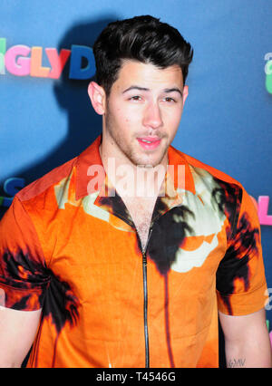 Los Angeles, California, USA 13th April 2019  Singer Nick Jonas attends Uglydolls LA Photocall on April 3, 2019 at the Four Seasons Hotel in Los Angeles, California, USA. Credit: Barry King/Alamy Live News Stock Photo