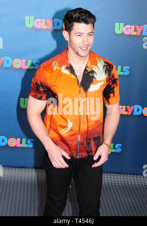 Los Angeles, California, USA 13th April 2019  Singer Nick Jonas attends Uglydolls LA Photocall on April 3, 2019 at the Four Seasons Hotel in Los Angeles, California, USA. Credit: Barry King/Alamy Live News Stock Photo