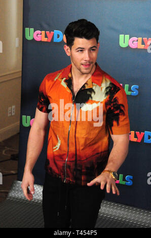 Los Angeles, California, USA 13th April 2019  Singer Nick Jonas attends Uglydolls LA Photocall on April 3, 2019 at the Four Seasons Hotel in Los Angeles, California, USA. Credit: Barry King/Alamy Live News Stock Photo