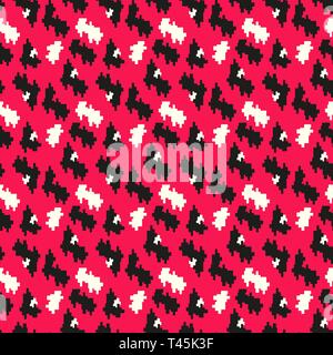 Seamless corporate red, black and white houndstooth pattern vector Stock Vector