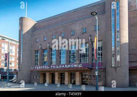 Liverpool, Merseyside, UK - February 25, 2019: Liverpool Philharmonic hall on Hope Street in Liverpool on a sunny winter day Stock Photo