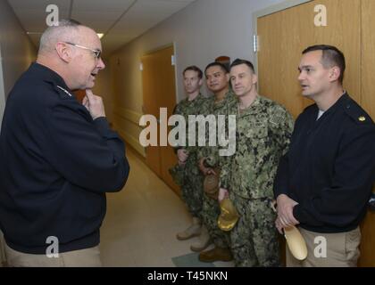 Navy's Surgeon General, Vice Adm. Forrest Faison, visits Naval Medical Center Portsmouth's Branch Health Clinic Norfolk, Mar. 5. Stock Photo