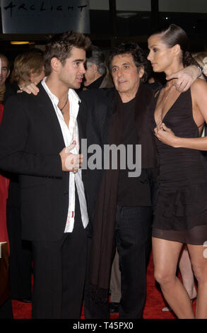 LOS ANGELES, CA. January 28, 2003: Actor COLIN FARRELL (left), AL PACINO & actress BRIDGET MOYNAHAN at the Los Angeles premiere of their new movie The Recruit. © Paul Smith / Featureflash Stock Photo