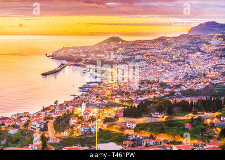 Panoramic view over Funchal – Madeira island, Portugal Stock Photo