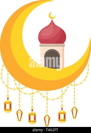 taj mahal half moon Stock Vector