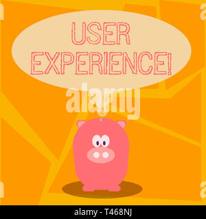 Conceptual hand writing showing User Experience. Concept meaning demonstratings emotions and attitudes about using product system Speech Bubble with C Stock Photo