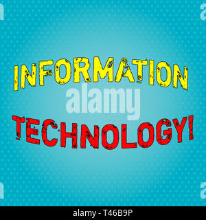 Conceptual hand writing showing Information Technology. Concept meaning Science and activity of using computer systems Light Beam Glowing on Seamless  Stock Photo