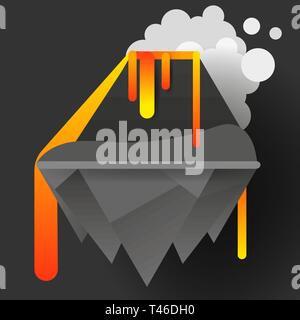Volcano eruption natural cataclysm vector illustration for your design Stock Vector