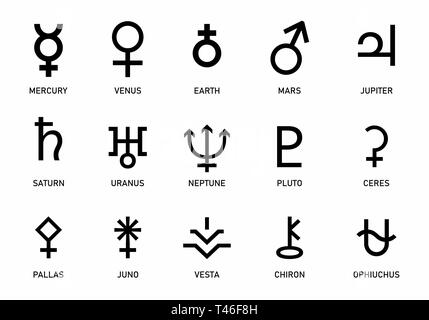 zodiac and astrology symbols of the planets Stock Vector Image & Art ...