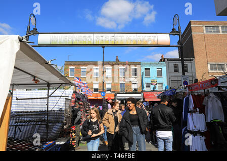 Inverness Street Market in Camden Town, north London, UK Stock Photo