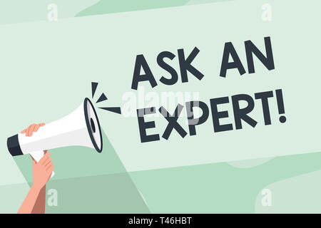 Word writing text Ask An Expert. Business photo showcasing confirmation that have read understand and agree with guidelines Human Hand Holding Tightly Stock Photo