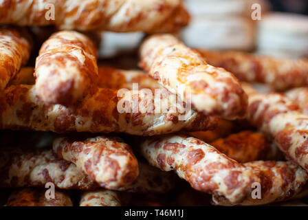 Stack of cheese straws Stock Photo