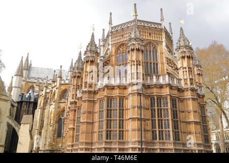 Rear view of Westminster Abbey, London, UK Stock Photo