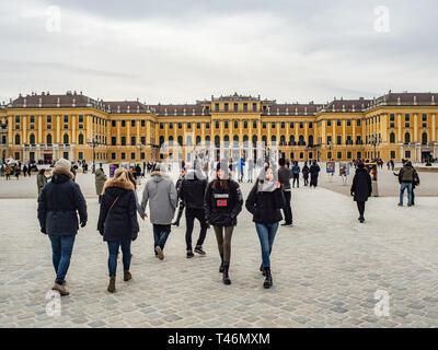 Vienna, Austria, 24 February 2019. Royal palace at Schönbrunn Stock Photo