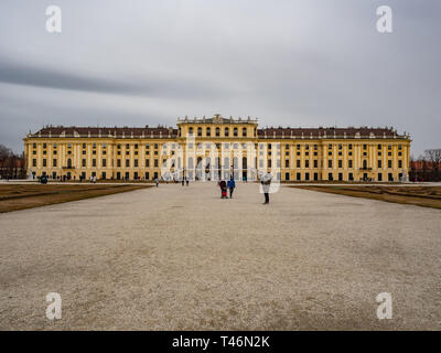 Vienna, Austria, 24 February 2019. Royal palace at Schönbrunn Stock Photo